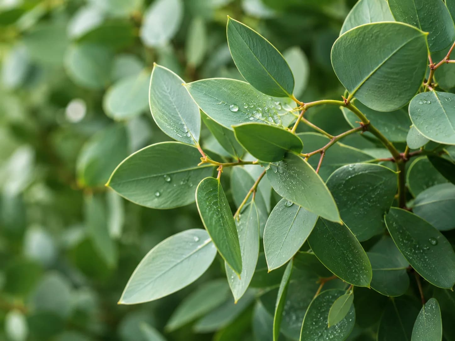 Fresh green eucalyptus leaves