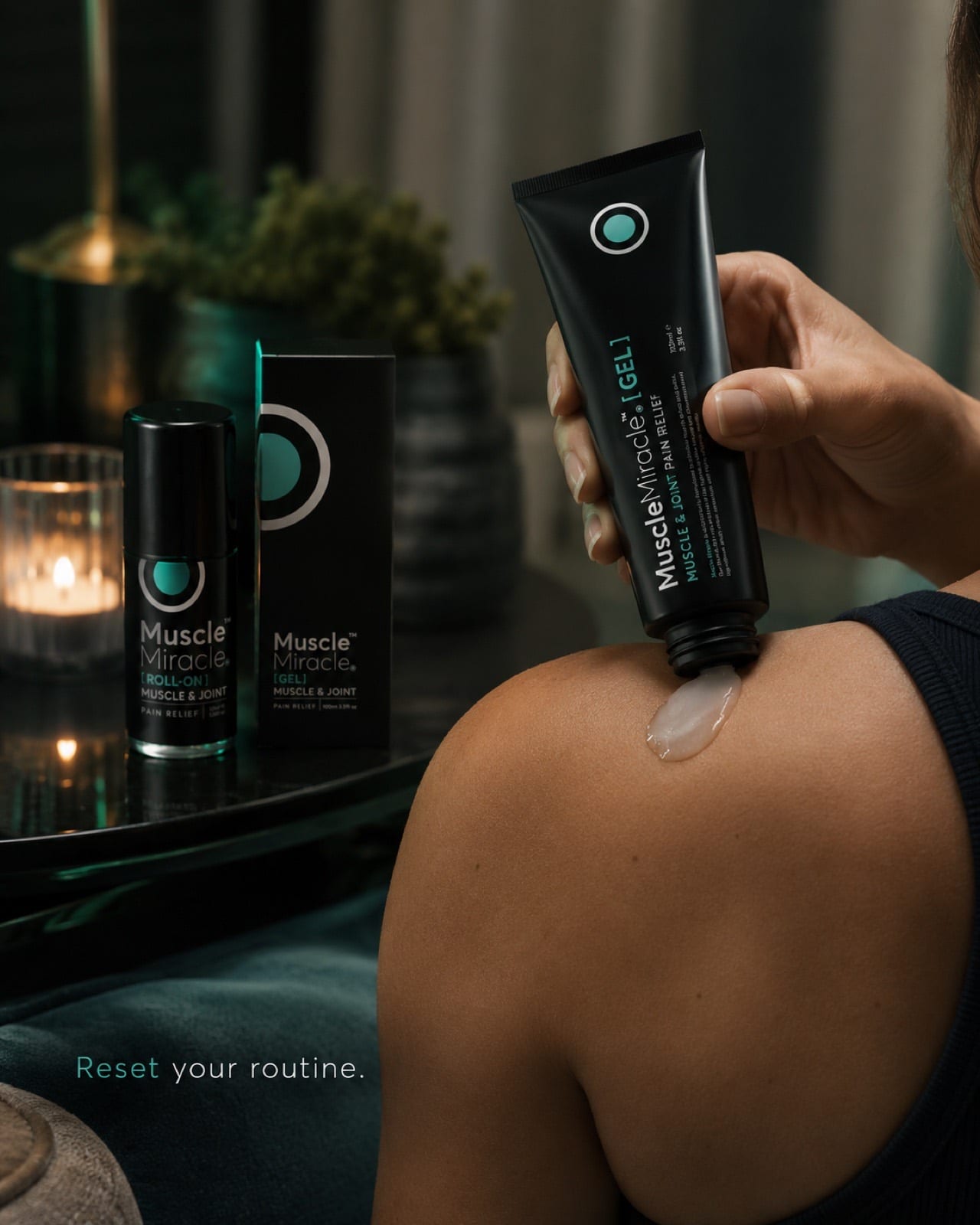 Muscle Miracle Recovery Gel — part of the routine